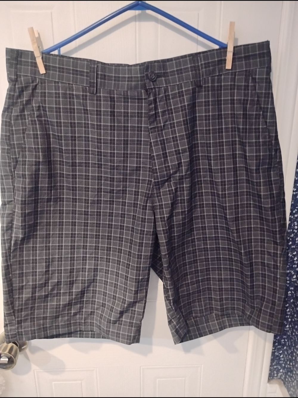 PGA Tour Gray Plaid Flat Front Men's Shorts